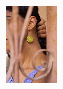 فَيْض Fayd green dangle earrings