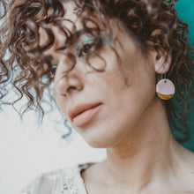 Load image into Gallery viewer, Eman Pink and gold colorful dangle earrings