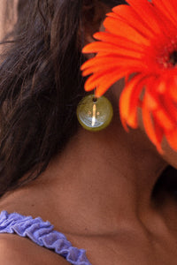 فَيْض Fayd green dangle earrings
