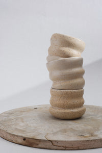 Shah -Matt white dotted ceramic cup